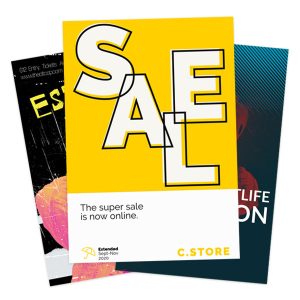 three posters fanned out